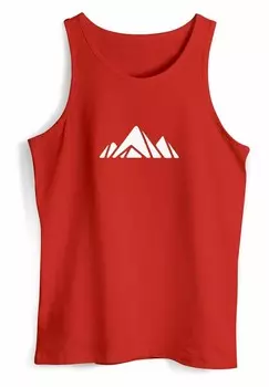 Топ TANK- BERGE WANDERN POLYGON DESIGN PRINT OUTDOOR MUSKE Neverless, темно-красный