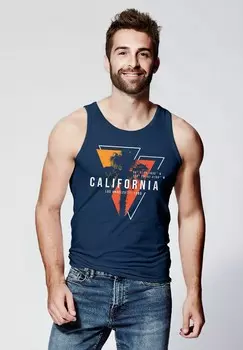 Топ TANK- CALIFORNIA LOS ANGELES SURFING MOTIV SOMMER FAS Neverless, темно-синий