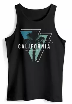 Топ TANK- CALIFORNIA LOS ANGELES SURFING MOTIV SOMMER FAS Neverless, цвет Mottled Black