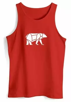 Топ TANK DESIGN PRINT BR BEAR TIERMOTIV OUTDOOR Neverless, красный