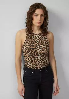 Топ TANK MIT ALL OVER PRINT QS, черный