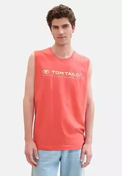 Топ TANK MIT LOGO PRINT TOM TAILOR, красный