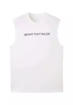 Топ TANK MIT LOGOPRINT TOM TAILOR DENIM, белый
