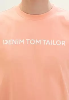 Топ TANK MIT LOGOPRINT TOM TAILOR DENIM, коралл