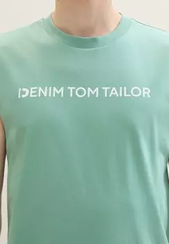 Топ TANK MIT LOGOPRINT TOM TAILOR DENIM, зеленый