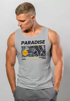 Топ TANK PARADISE UNLIMITED SOMMER MOTIV AUFDRUCK TEACHWE Neverless, серый