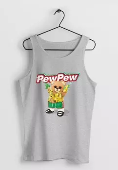 Топ TANK-PEW PEW BR SOMMER AUFDRUCK MOTIV LUS Neverless, серый