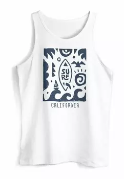 Топ TANK SURF CALIFORNIA ETHNO WELLE MEER SOMMER SONNE MUSCLE Neverless, белый