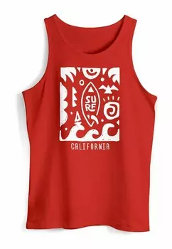 Топ TANK SURF CALIFORNIA ETHNO WELLE MEER SOMMER SONNE MUSCLE Neverless, красный