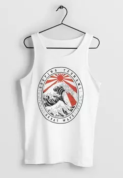 Топ TANK SURFING TSUNAMI GREAT WAVE JAPAN VINTAGE RETRO M Neverless, белый