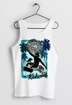 Топ TANK- WAVE KAHUNA TIKI MASKE PALMEN MEER FASHION Neverless, белый