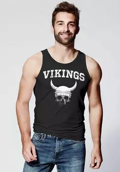 Топ TANK-WIKINGER-HELM SKULL TOTENKOPF MUSKELSHIRT MUSCLE Neverless, черный