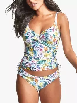 Топ танкини для плавания с ботаническим принтом Panache, белый/мульти