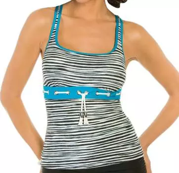 Топ-танкини со спинкой-борцовкой в полоску Eco Swim, цвет stripe