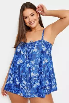 Топ танкини трапециевидного кроя с эффектом тай-дай Yours, синий