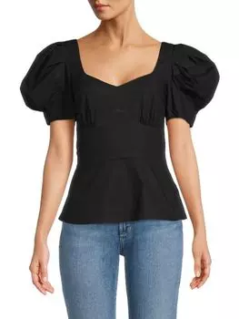 Топ Tanya Taylor Aliyah с пышными рукавами, черный