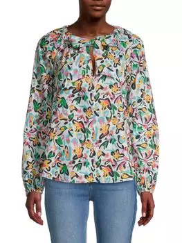 Топ Tanya Taylor Isla с цветочным принтом и завязками на шее, painterly