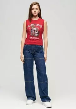 Топ TATTOO RHINESTONE Superdry, красный