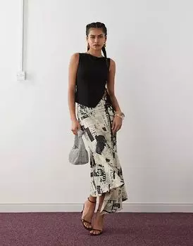 Топ Tayla с вырезом-лодочкой и завязками по бокам, черный Weekday