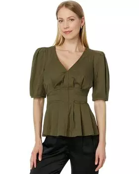 Топ Ted Baker Burdur Stitch Detail Puff Sleeve, хаки