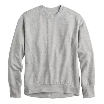 Топ Tek Gear с круглым вырезом и защипами на спине для девочек 7–20 лет, цвет Metro Heather