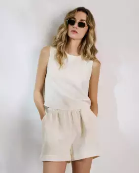 Топ текстура с блестящими деталями женщины Vero Moda, белый