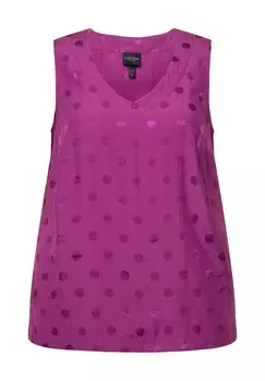 Топ TEXTURED POLKA DOT SLEEVELESS Ulla Popken, розовый
