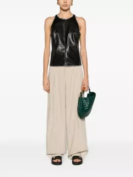 Топ Teza с отделкой из рафии Nanushka, черный