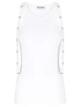 Топ The Attico Snap-button tank, белый
