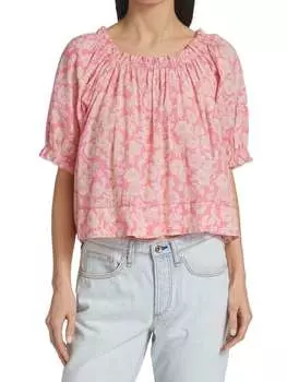 Топ The Great с открытыми плечами, розовый