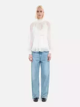 Топ THE KOOPLES Burnout Ruffle Trim, экрю