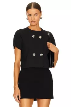 Топ Theory Crop With Buttons, черный