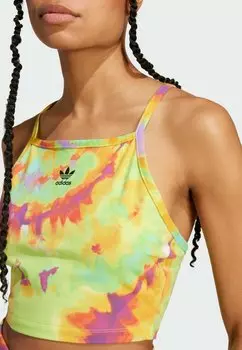 Топ Tie-Dyed Crop adidas Originals, желтый