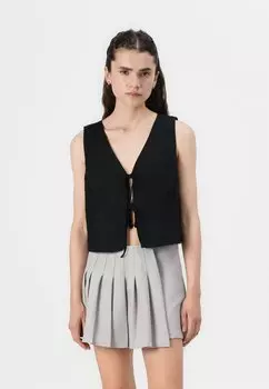 Топ TIE FRONT VEST GAP, черный