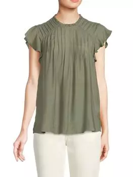 Топ Тканый NANETTE Lepor Prairie с защипами, sage