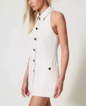 Топ Tnica de mujer de crep fluido Twinset, белый