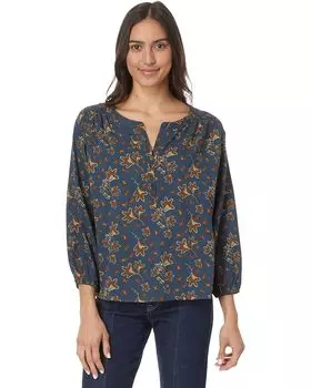 Топ Toad&Co Manzana Long Sleeve Peasant Top, цвет Midnight Leaf Print