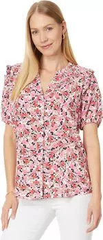 Топ Tommy Hilfiger Ditsy Floral Smocked Yoke Top, цвет Ivory/Peony