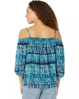 Топ Tommy Hilfiger Dyed Cold Shoulder Top, цвет Sky Captain Multi