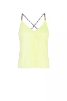 Топ Tommy Jeans cami regular fit, лаймовый