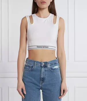 Топ Tommy Jeans logo wb slim fit, белый