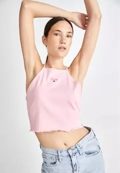 Топ Tommy Jeans RUCHE RACER SCRIPT, цвет ballet pink