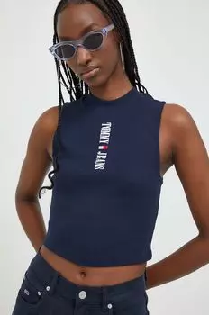 Топ Tommy Jeans, темно-синий