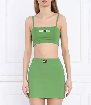 Топ Tommy Jeans TJW ULTR CRP ARCHIVE STRAP Cropped Fit, зеленый