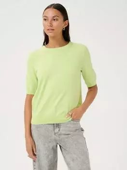 Топ тонкой вязки lizza с коротким рукавом KAFFE, цвет Lettuce Green