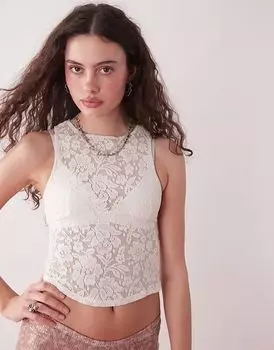 Топ-топ Motel polovina из эластичного кружева цвета слоновой кости