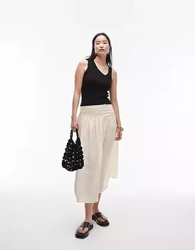 Топ Topshop Asymmetrical Knitted, черный