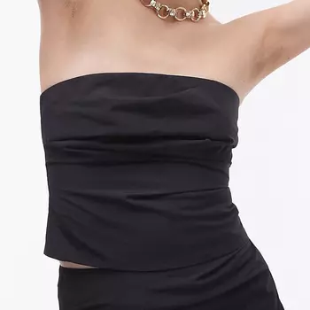 Топ Topshop Co-ord Technical Fabric Ruched, черный