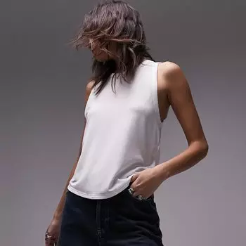 Топ Topshop Loose Sleeveless, белый