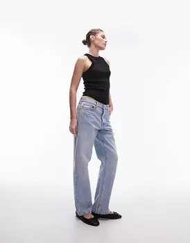 Топ Topshop Ribbed With A Boxy Cut, черный